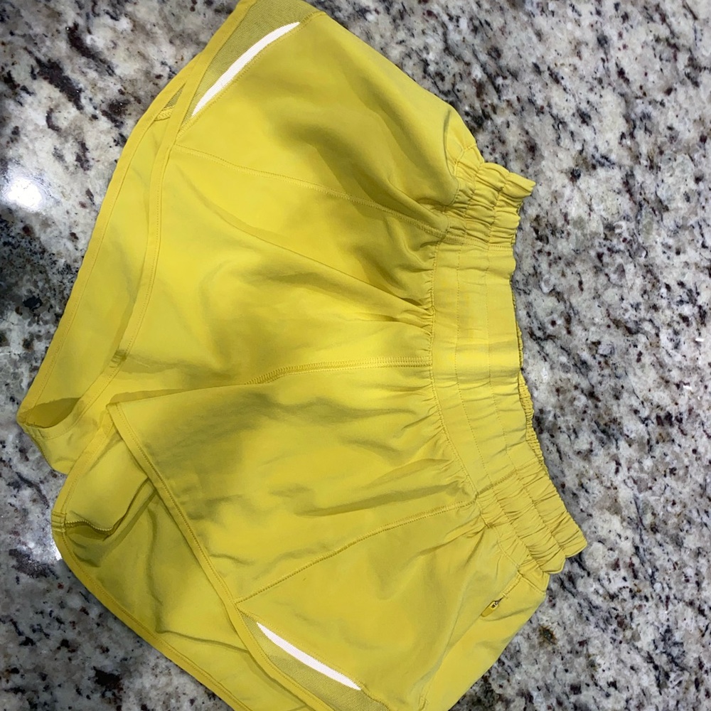 Yellow lululemon shorts